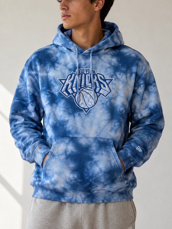 New Era Other - New York Knicks Tie-Dye Blue Hoodie - Men